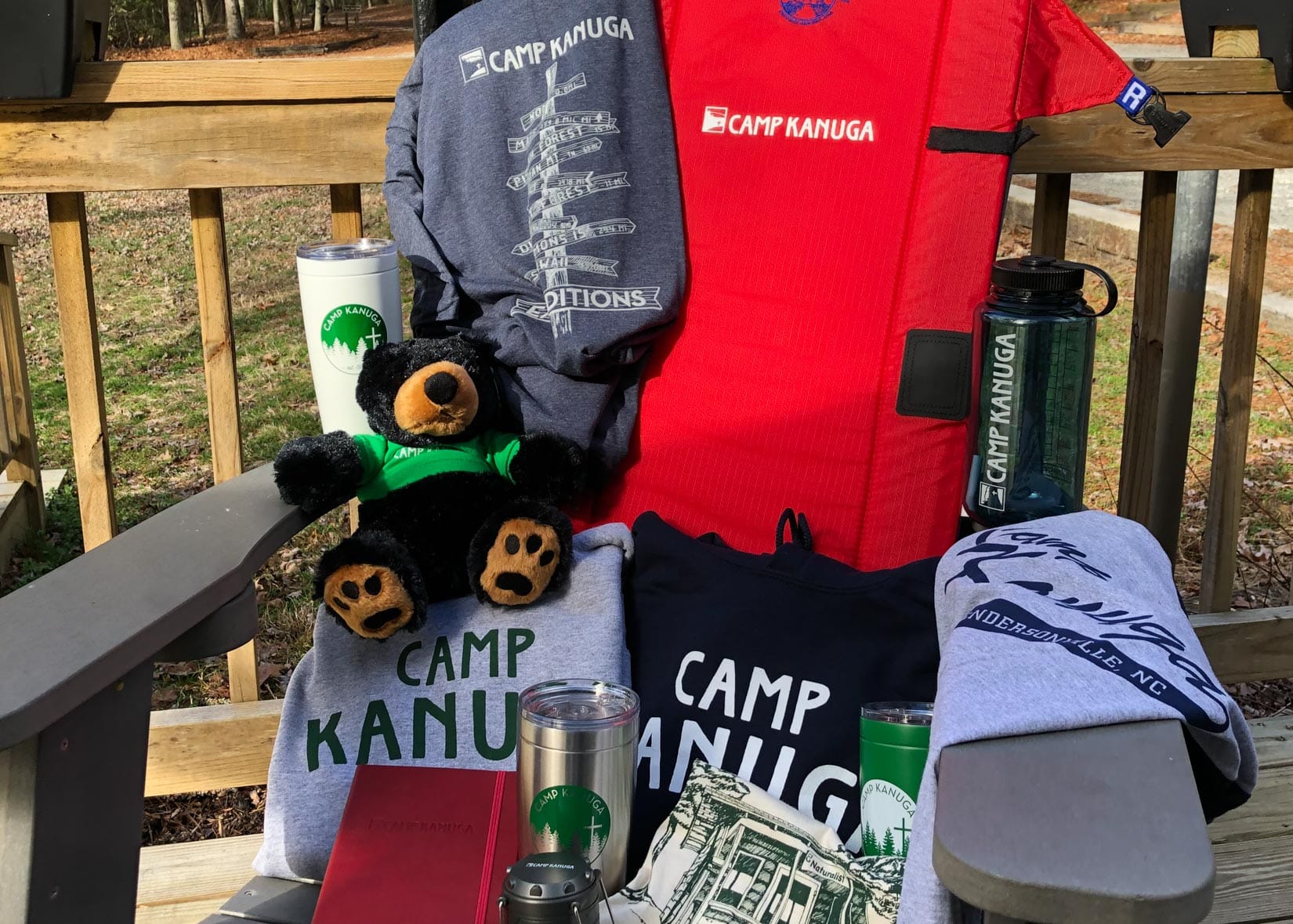 Camp gear set up outside