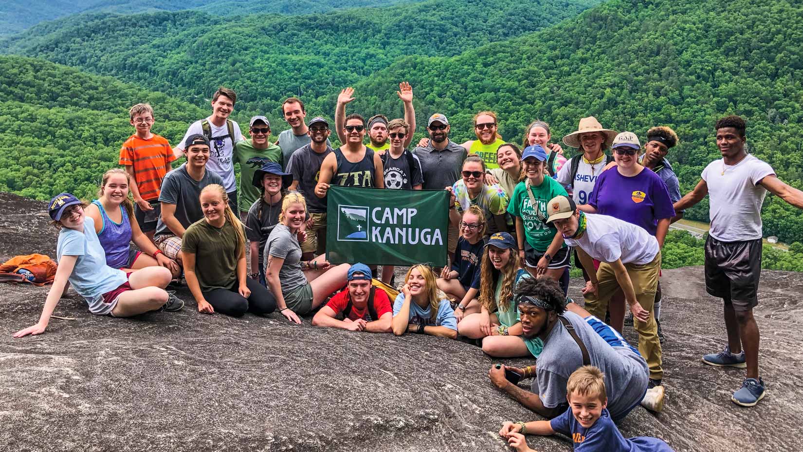 Camp Kanuga teens hiking